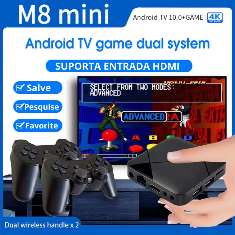 SKYTUR M8 Pro Mini Game TV Box com Joystick 4K HD – Sua Porta de Entrada para o Mundo dos Jogos Retro e Muito Mais! 🎮📺