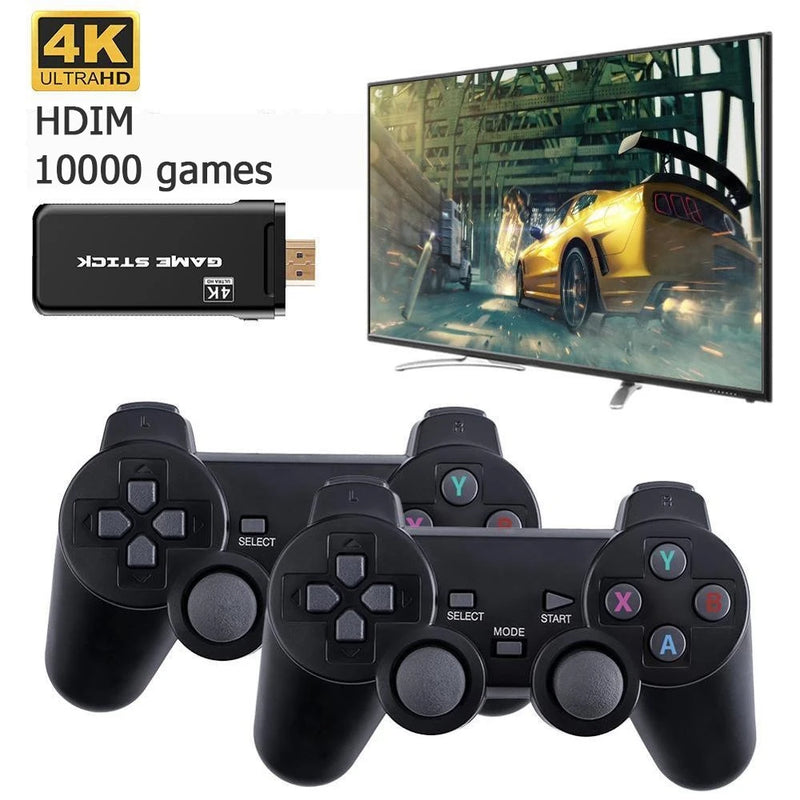 Video Game Stick 10.000 Jogos – Console Portátil Retro com 2 Controles Sem Fio ⚡