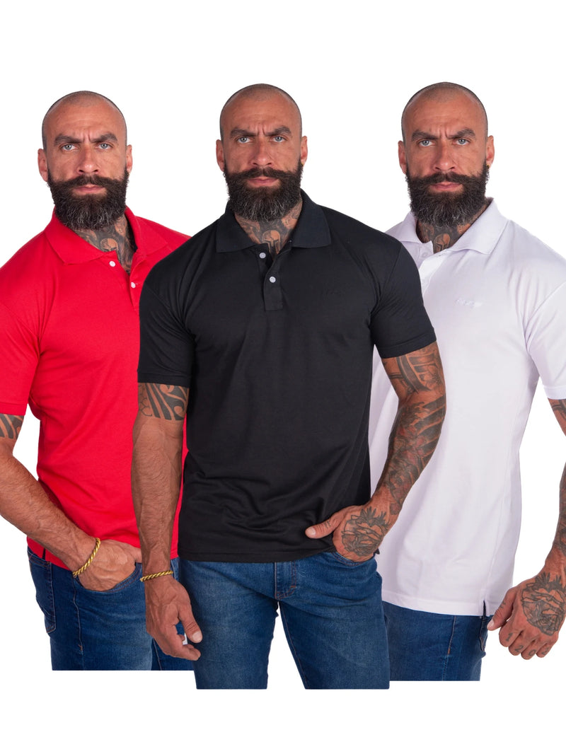 Kit com 3 Camisas Polo Masculinas: Estilo Casual e Conforto em Qualidade Premium