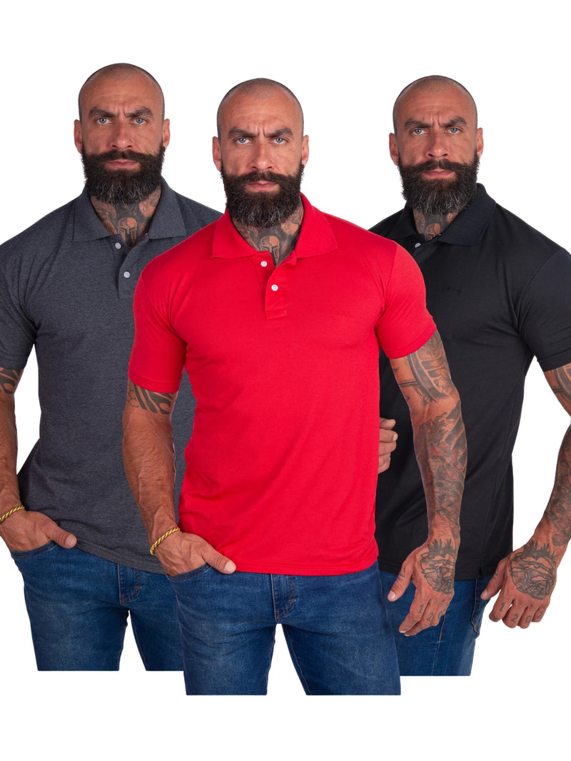 Kit com 3 Camisas Polo Masculinas: Estilo Casual e Conforto em Qualidade Premium