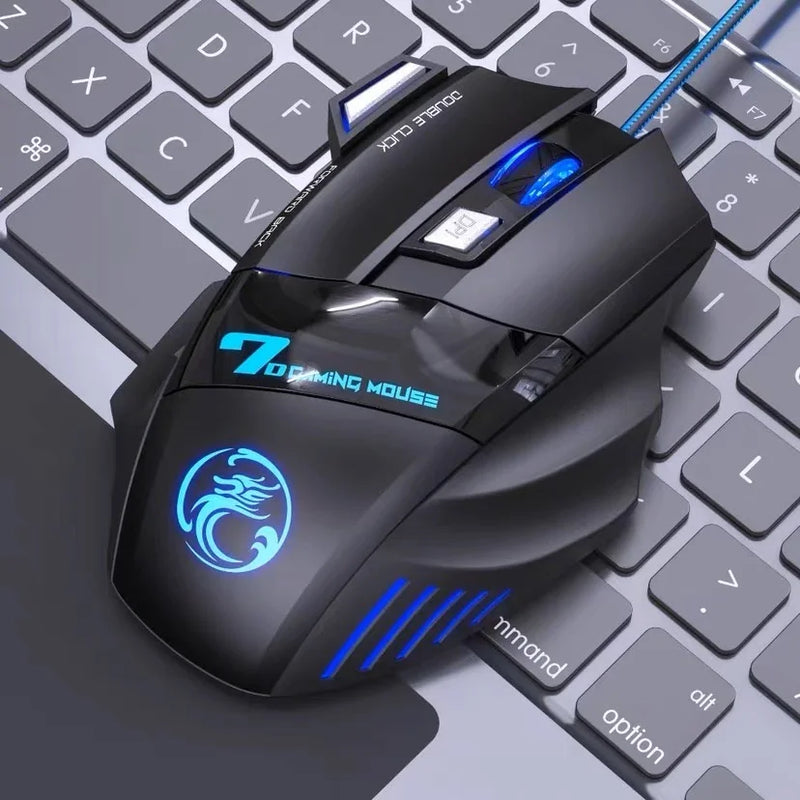 Mouse Gamer Profissional X7 3200DPI com LED Laser – Alta Precisão e Desempenho para Seus Jogos! 🎮💻