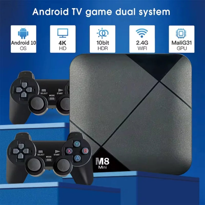 SKYTUR M8 Pro Mini Game TV Box com Joystick 4K HD – Sua Porta de Entrada para o Mundo dos Jogos Retro e Muito Mais! 🎮📺