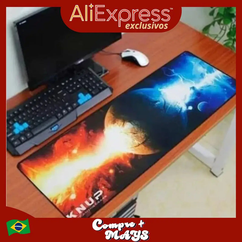 KP-S08 Mouse Pad Gigante Gamer Street Fighter-Borracha 300mm x 800mm x 3mm Design KNUP para Conforto e Precisão