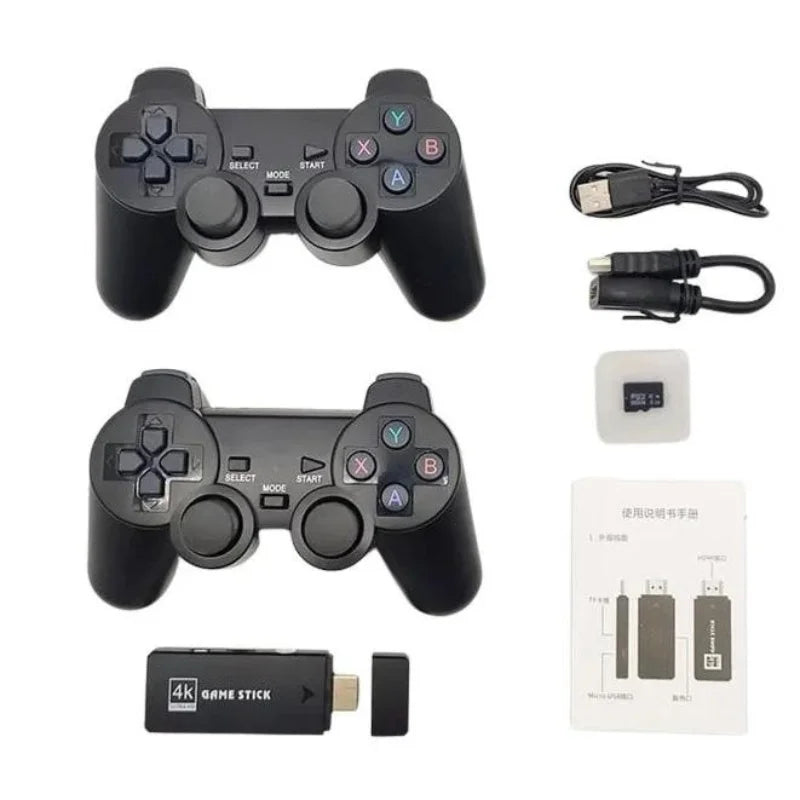 Video Game Stick 10.000 Jogos – Console Portátil Retro com 2 Controles Sem Fio ⚡