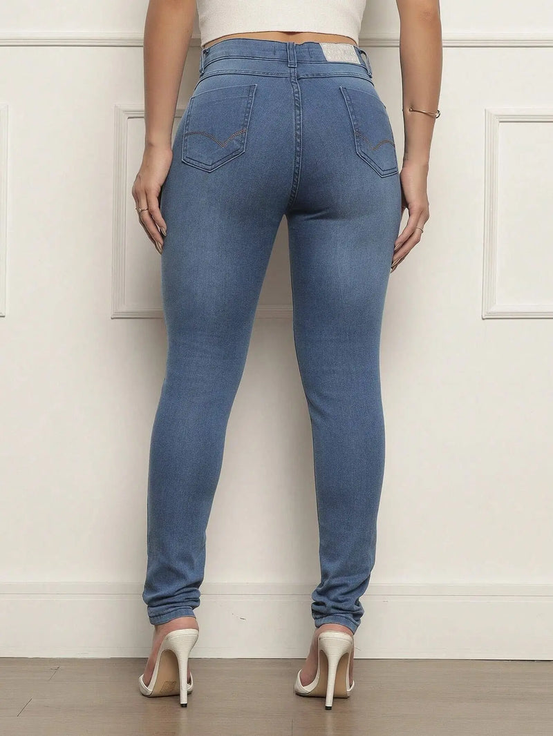 Calça Jeans Skinny Premium Cintura Alta – Elegância e Conforto em Uma Só Peça! 👖✨