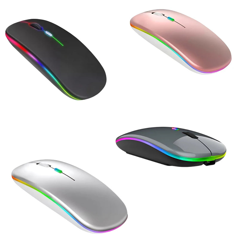 Mouse Wireless Recarregável LED RGB 2.4GHz – Desempenho, Estilo e Praticidade! 🖱️🌈