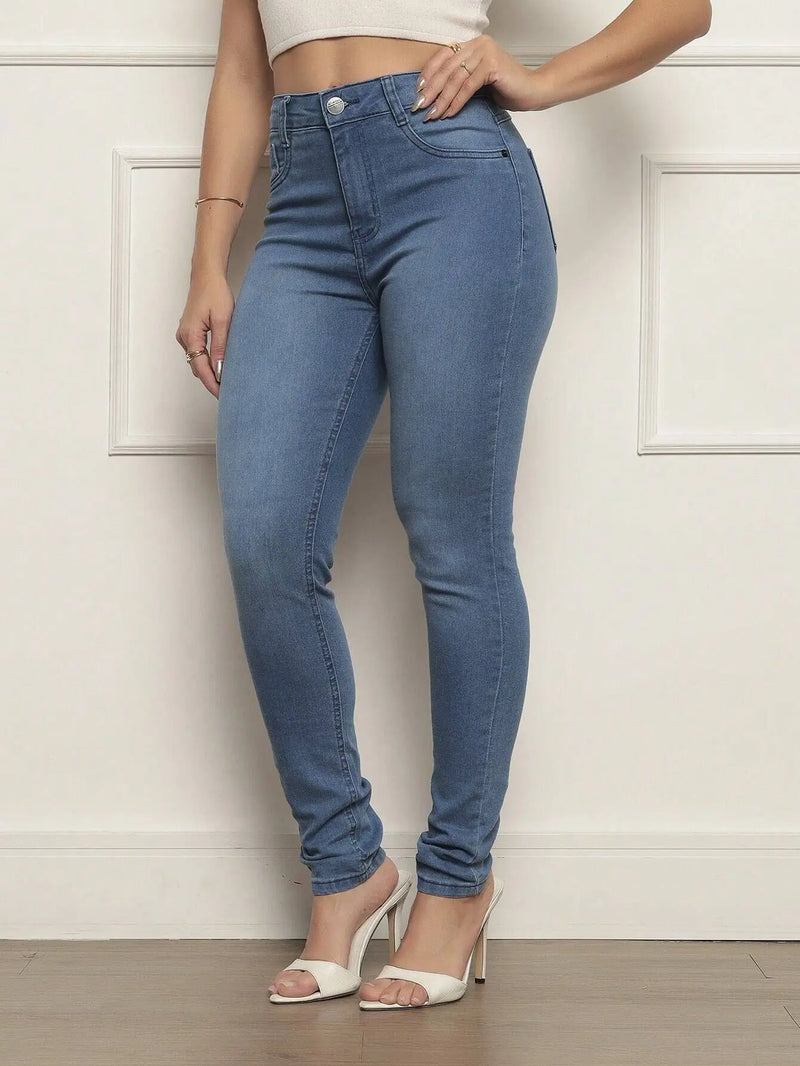 Calça Jeans Skinny Premium Cintura Alta – Elegância e Conforto em Uma Só Peça! 👖✨