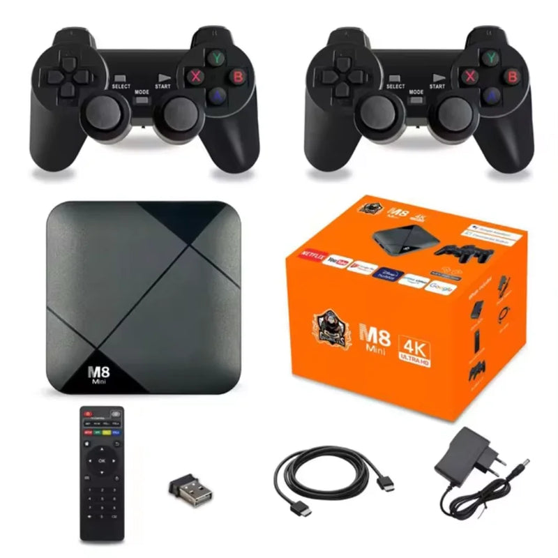 SKYTUR M8 Pro Mini Game TV Box com Joystick 4K HD – Sua Porta de Entrada para o Mundo dos Jogos Retro e Muito Mais! 🎮📺