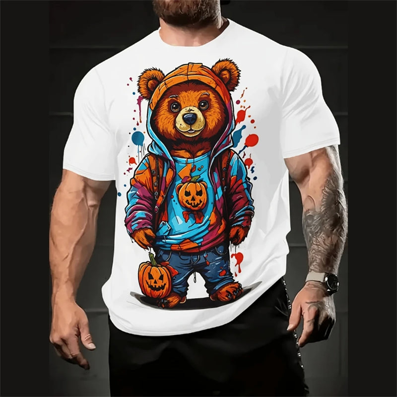 Camiseta Masculina Divertida com Impressão 3D – Casual e Estilosa