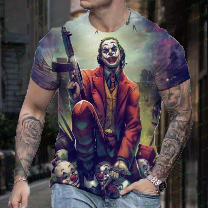 Camiseta 3D Joker Masculina: Estilo Streetwear para o Verão