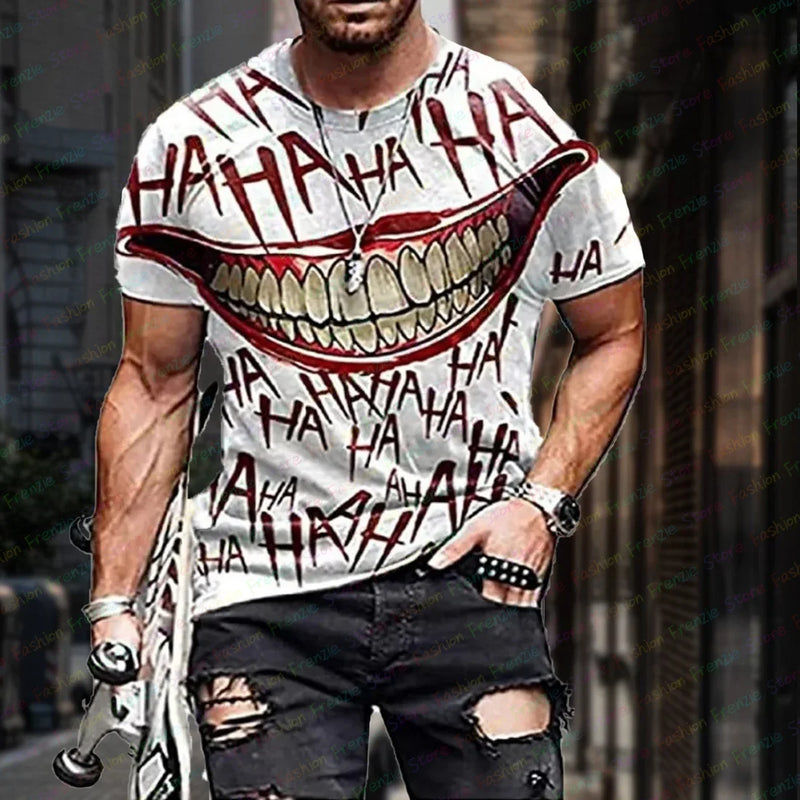 Camiseta 3D Joker Masculina: Estilo Streetwear para o Verão