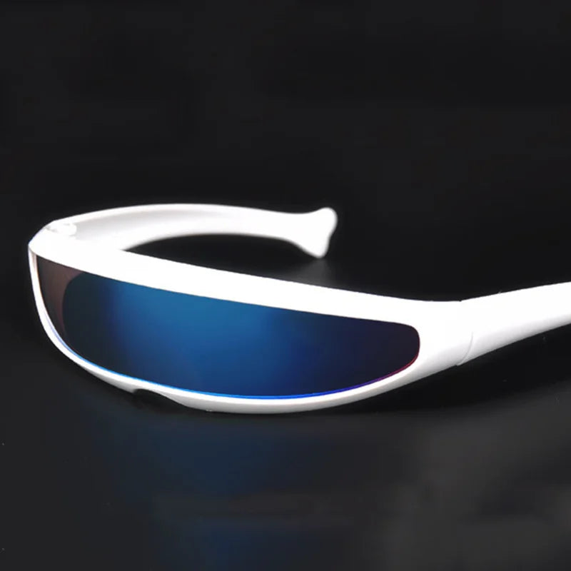 Novos óculos de sol estreitos futuristas Cyclops óculos de sol laser UV400 personalidade lente espelhada traje óculos homens gafas de sol