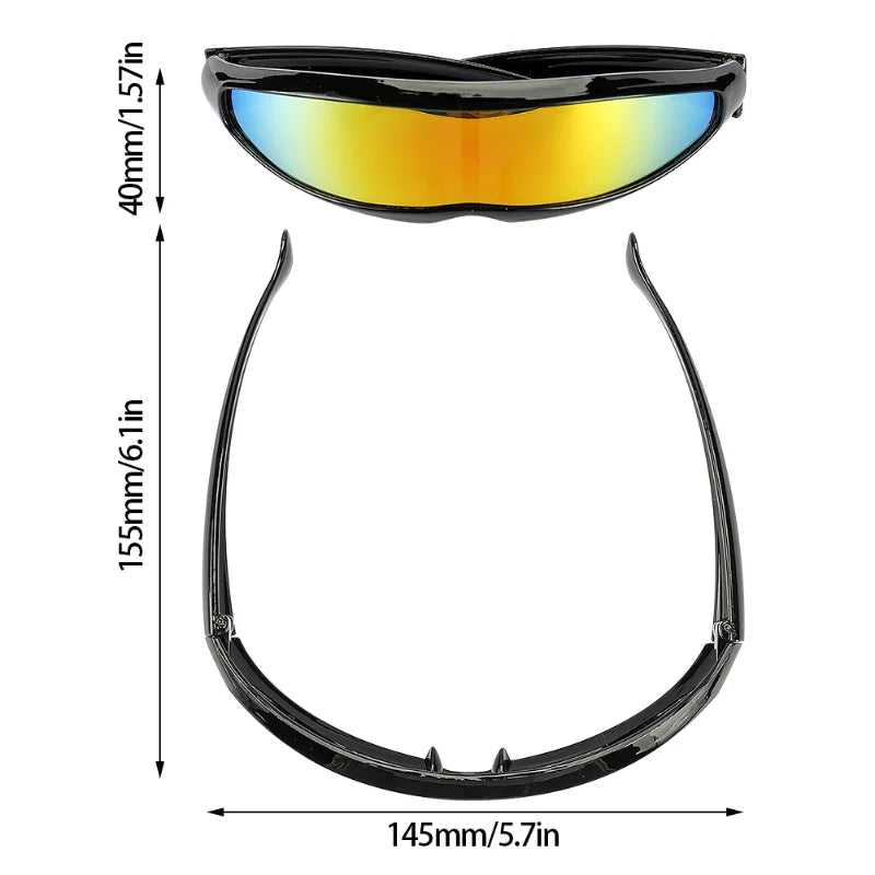 Novos óculos de sol estreitos futuristas Cyclops óculos de sol laser UV400 personalidade lente espelhada traje óculos homens gafas de sol