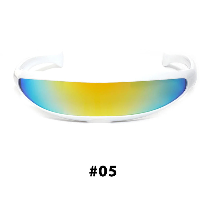 Novos óculos de sol estreitos futuristas Cyclops óculos de sol laser UV400 personalidade lente espelhada traje óculos homens gafas de sol