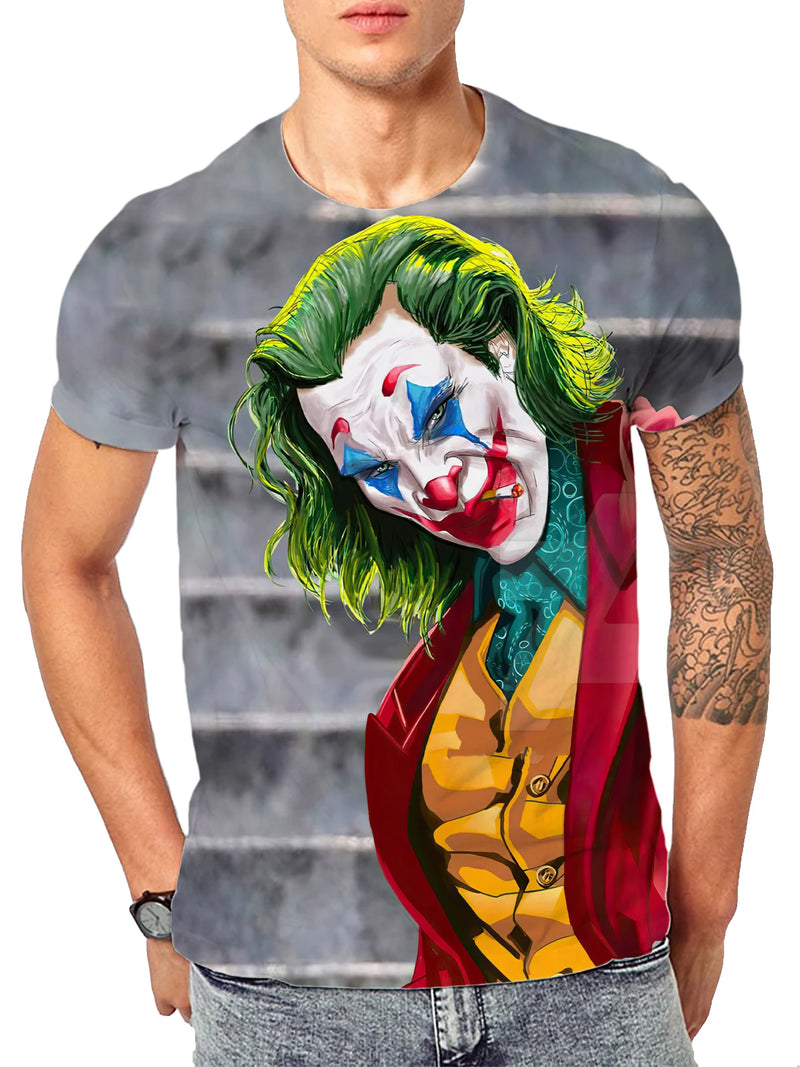 Camiseta Masculina 3D Joker Gotham: Estilo Casual e Conforto para o Verão