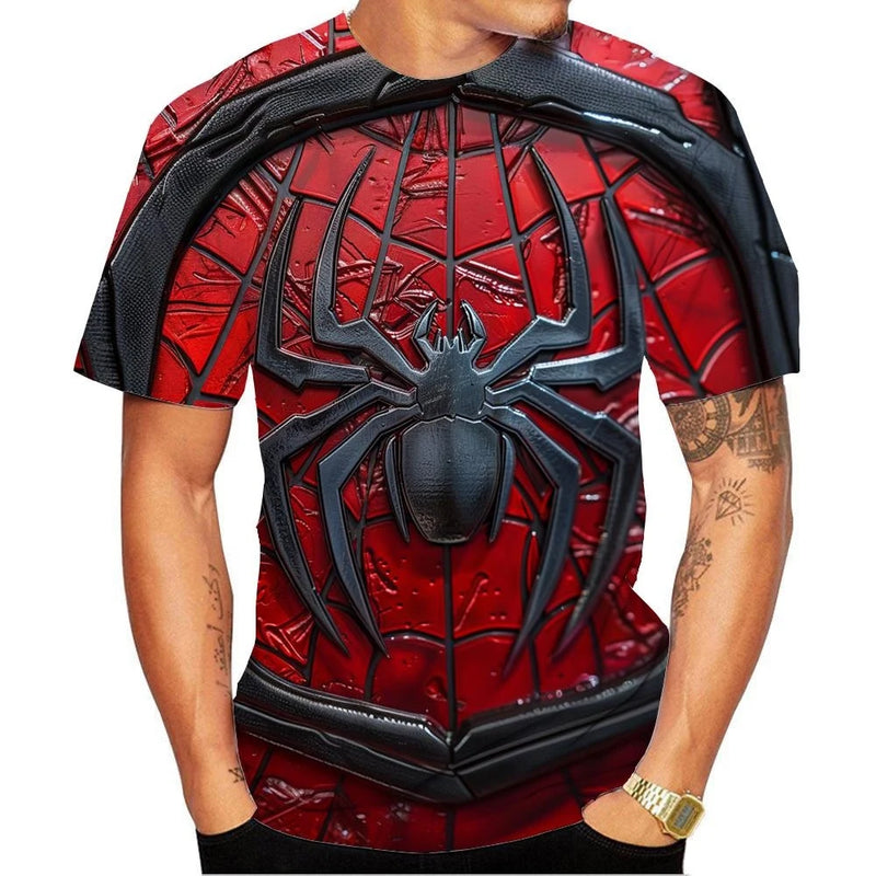 Camiseta Unissex 3D HD Spider: Estilo Urbano para Todas as Idades