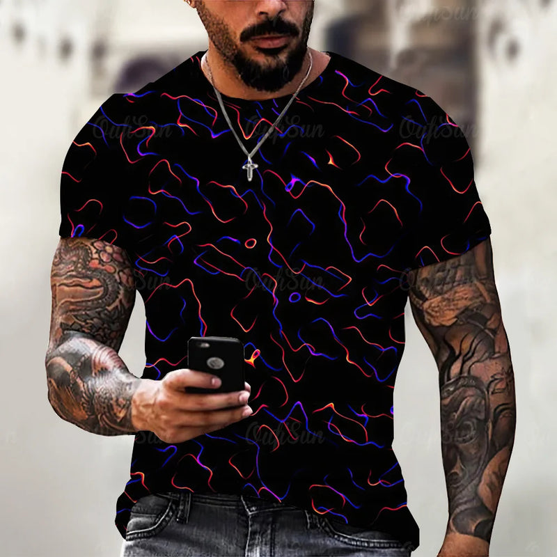 Camiseta Masculina 3D Lightning para Verão 2024: Estilo, Conforto e Exclusividade