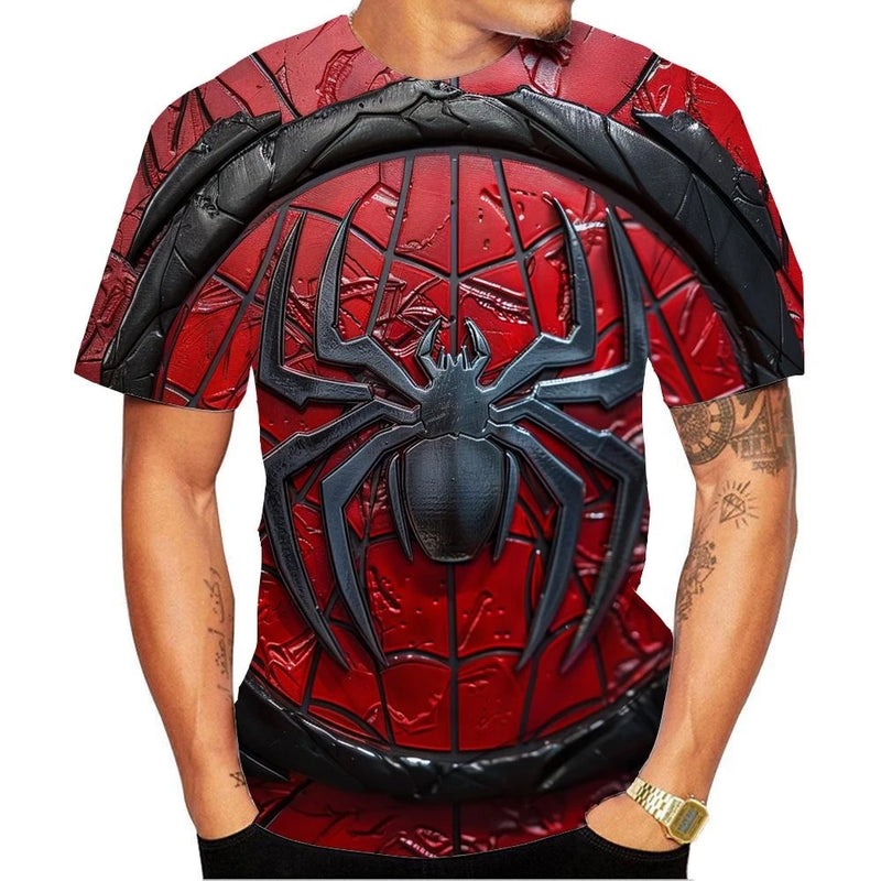 Camiseta Unissex 3D HD Spider: Estilo Urbano para Todas as Idades