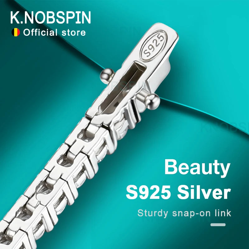 Knobspin 3mm 4mm Moissanite Tennis Pulseira Full Diamond GRA 925 Prata Banhada 18k Festa de Casamento Jóias Pulseiras para Mulheres Homem