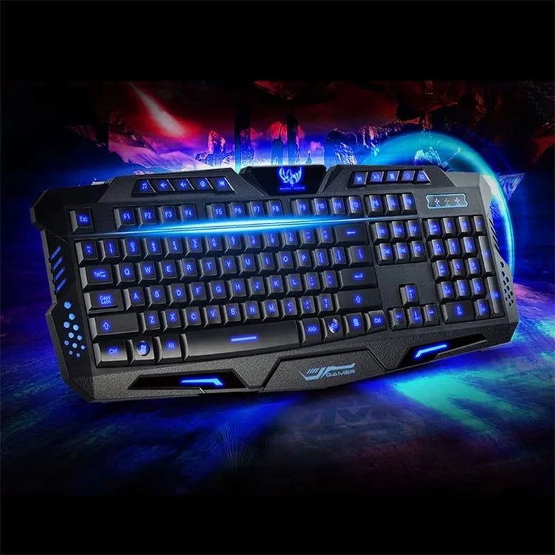 Teclado Mecânico Retroiluminado LED USB – Performance e Estilo para Seus Jogos! 🎮⌨️