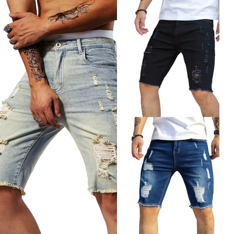 Bermuda Masculina Jeans Casual – Estilo Vintage e Personalidade para o Verão