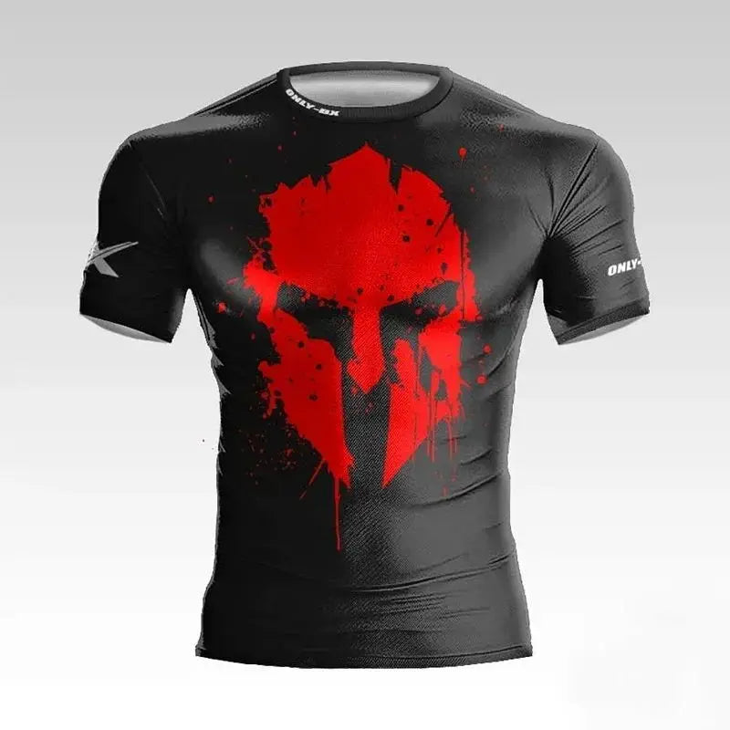 Camiseta Masculina 3D Estampa de Guerreiro com Capacete - Estilo Casual e Esportivo