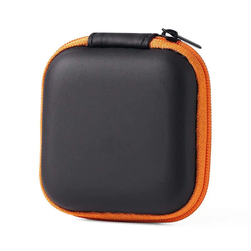 Estojo para fone de ouvido portátil à prova de choque Bolsa para fone de ouvido Bolsa de armazenamento para fone de ouvido Acessórios para fone de ouvido com capa dura Cartão de memória Cabo USB🛡️