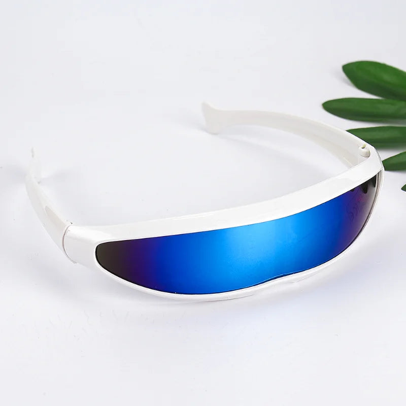 Novos óculos de sol estreitos futuristas Cyclops óculos de sol laser UV400 personalidade lente espelhada traje óculos homens gafas de sol