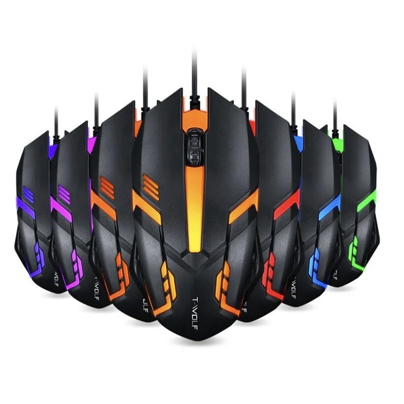 ALFA Mouse Gamer USB 3200DPI LED RGB com Fio – Precisão e Estilo para Seu Jogo! 🎮✨