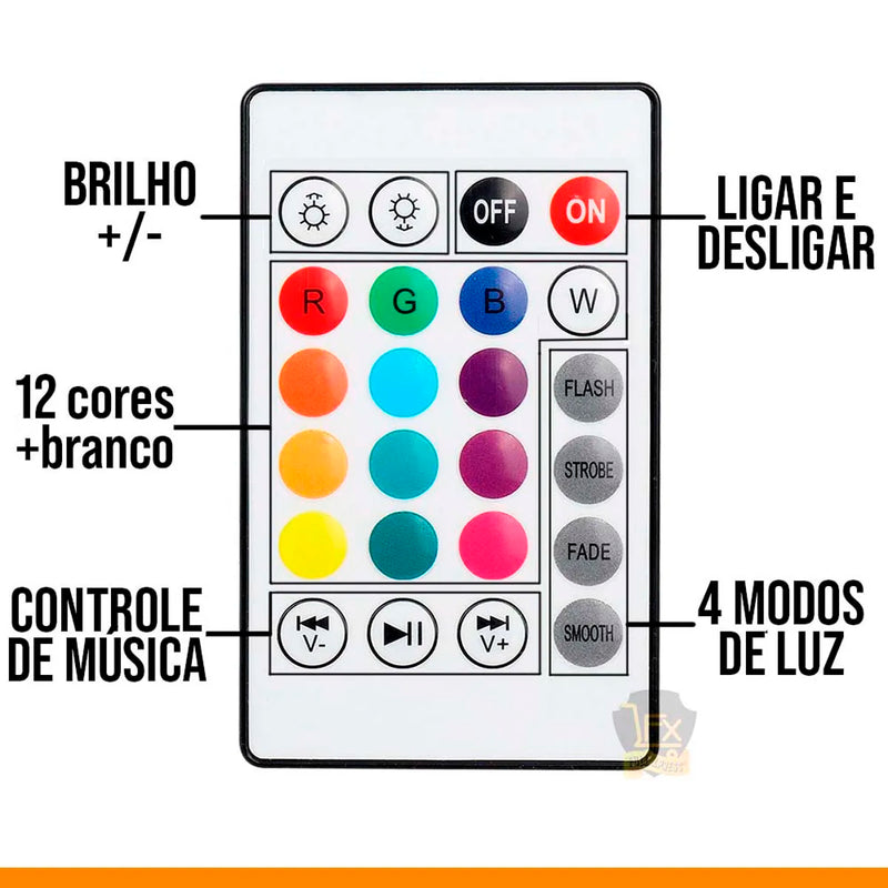 Lâmpada Caixa de Som Bluetooth Premium 2 em 1 com Luz LED de 12W – Estilo e Som em Um Só Produto! 💡🎶