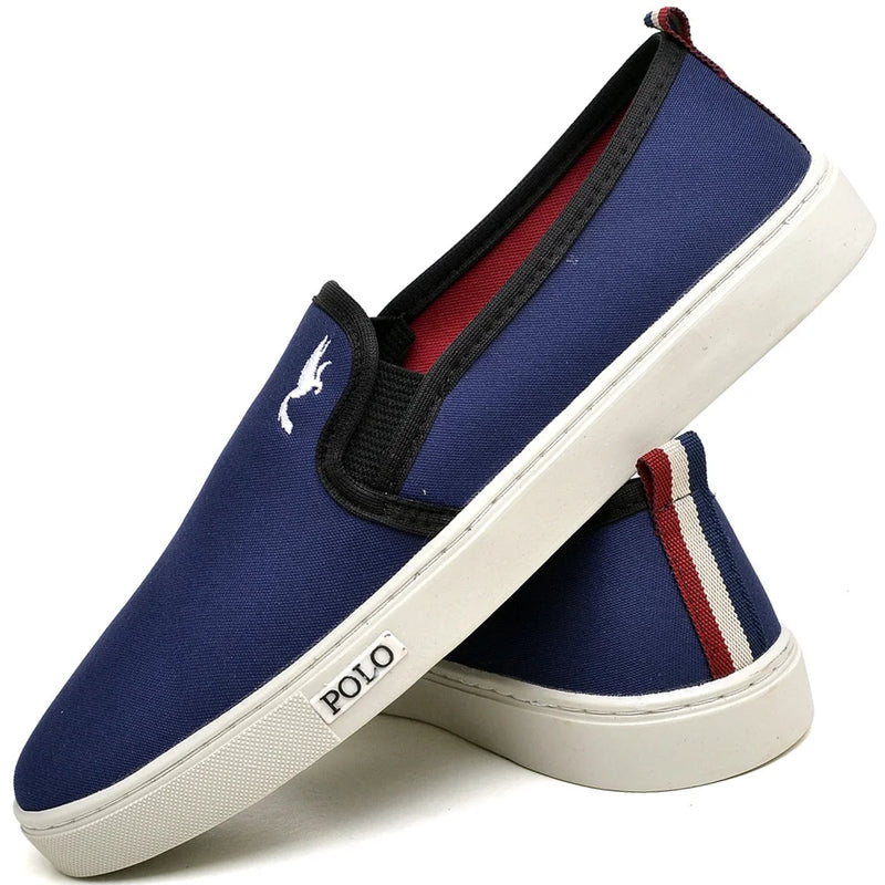 Polo Masculino Fashion Beach Slip on Blu Azul e Cinza 2 Tamanhos Emparelhados 37 a 46