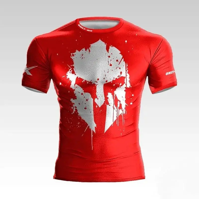 Camiseta Masculina 3D Estampa de Guerreiro com Capacete - Estilo Casual e Esportivo