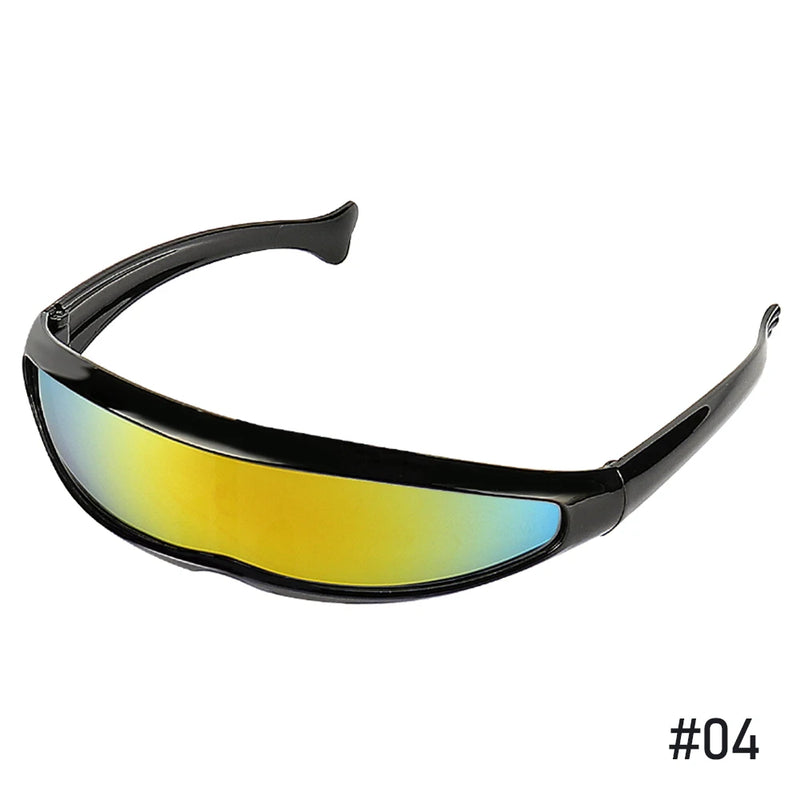 Novos óculos de sol estreitos futuristas Cyclops óculos de sol laser UV400 personalidade lente espelhada traje óculos homens gafas de sol