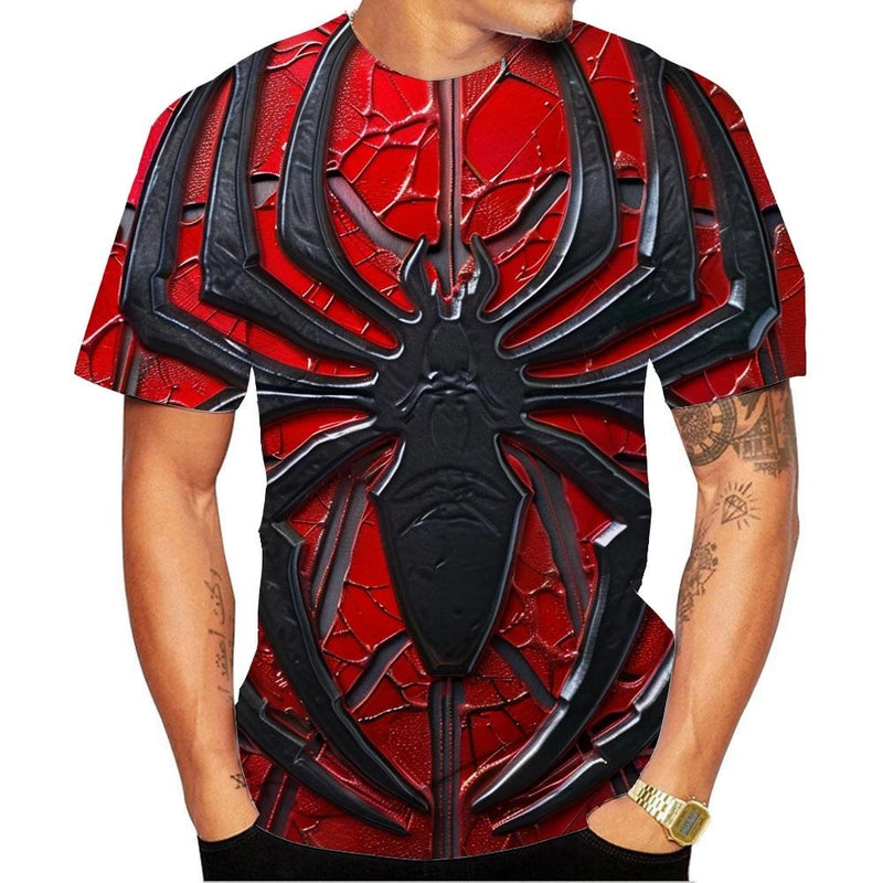 Camiseta Unissex 3D HD Spider: Estilo Urbano para Todas as Idades