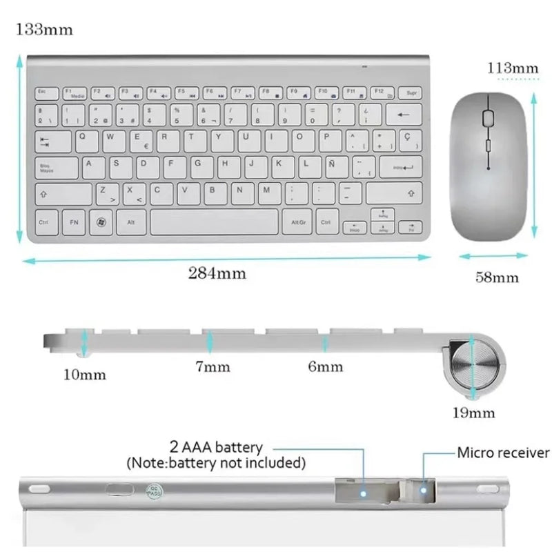 Combo Teclado Wireless Wb-8066 com Mouse e Adaptador USB – Conforto e Liberdade Sem Fios! 🖱️⌨️