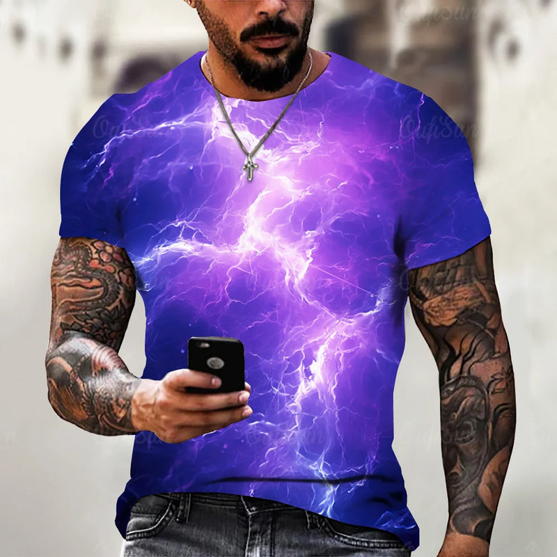 Camiseta Masculina 3D Lightning para Verão 2024: Estilo, Conforto e Exclusividade