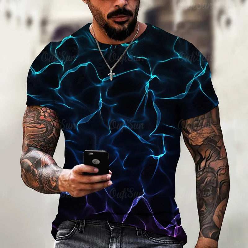 Camiseta Masculina 3D Lightning para Verão 2024: Estilo, Conforto e Exclusividade