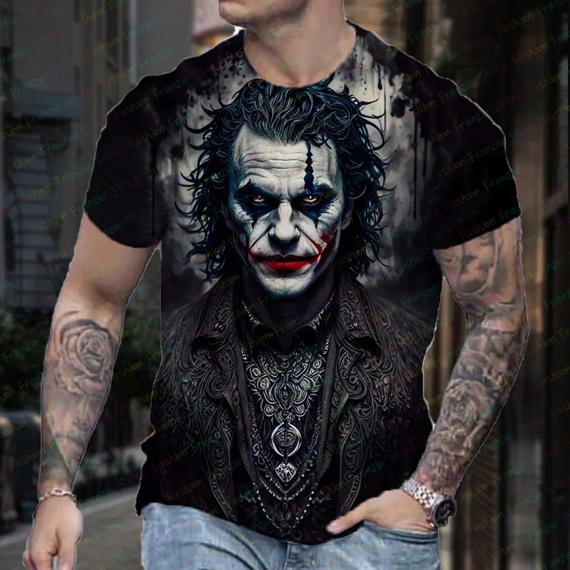 Camiseta 3D Joker Masculina: Estilo Streetwear para o Verão