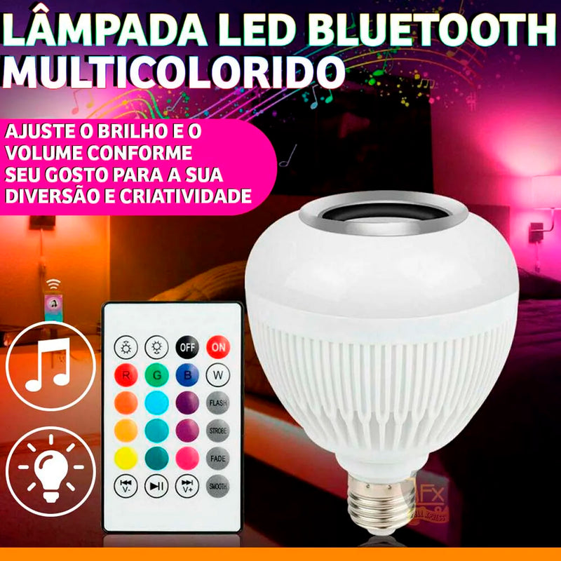 Lâmpada Caixa de Som Bluetooth Premium 2 em 1 com Luz LED de 12W – Estilo e Som em Um Só Produto! 💡🎶