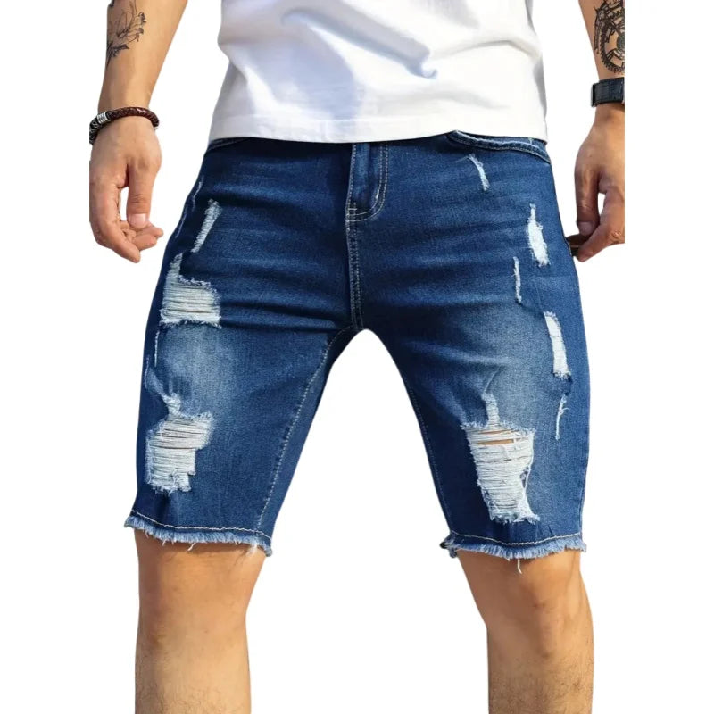 Bermuda Masculina Jeans Casual – Estilo Vintage e Personalidade para o Verão