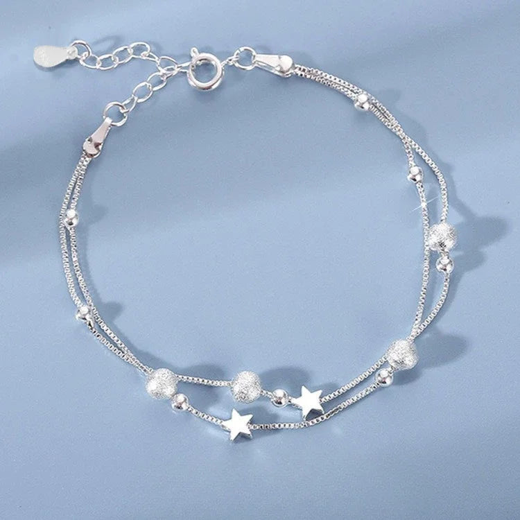 925 Sterling Silver Bracelet Partial Pearls Knots Bracelets for Women Fashion Luxury Design Bead Charm Bracelet Party Jewelry