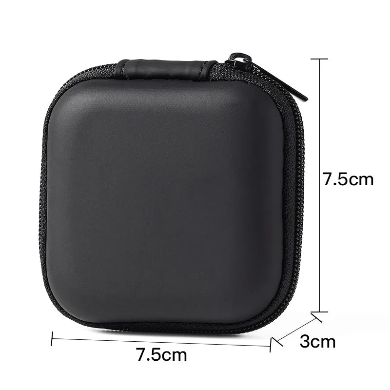 Estojo para fone de ouvido portátil à prova de choque Bolsa para fone de ouvido Bolsa de armazenamento para fone de ouvido Acessórios para fone de ouvido com capa dura Cartão de memória Cabo USB🛡️