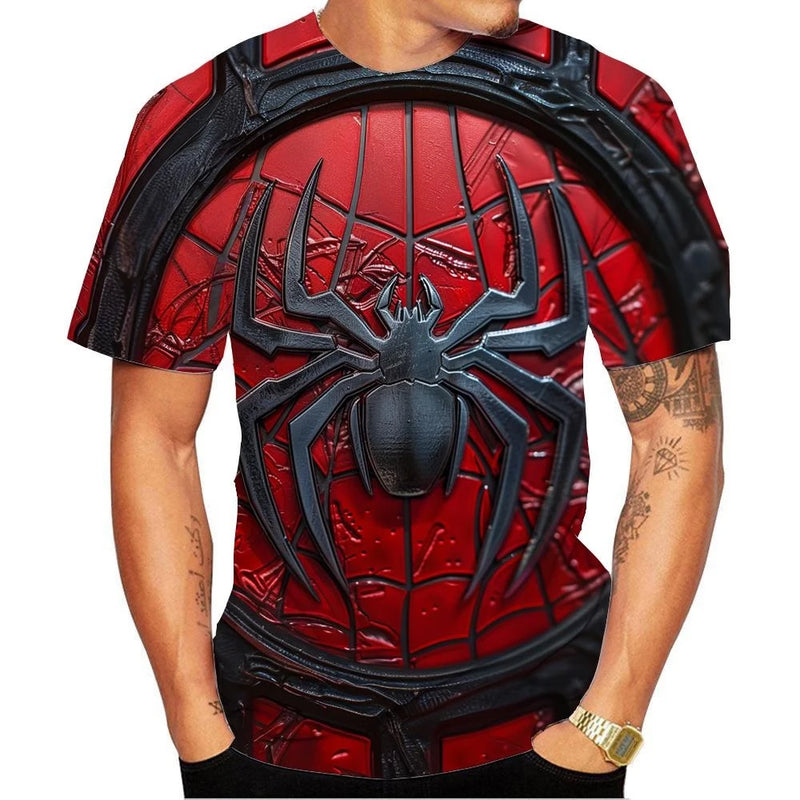 Camiseta Unissex 3D HD Spider: Estilo Urbano para Todas as Idades