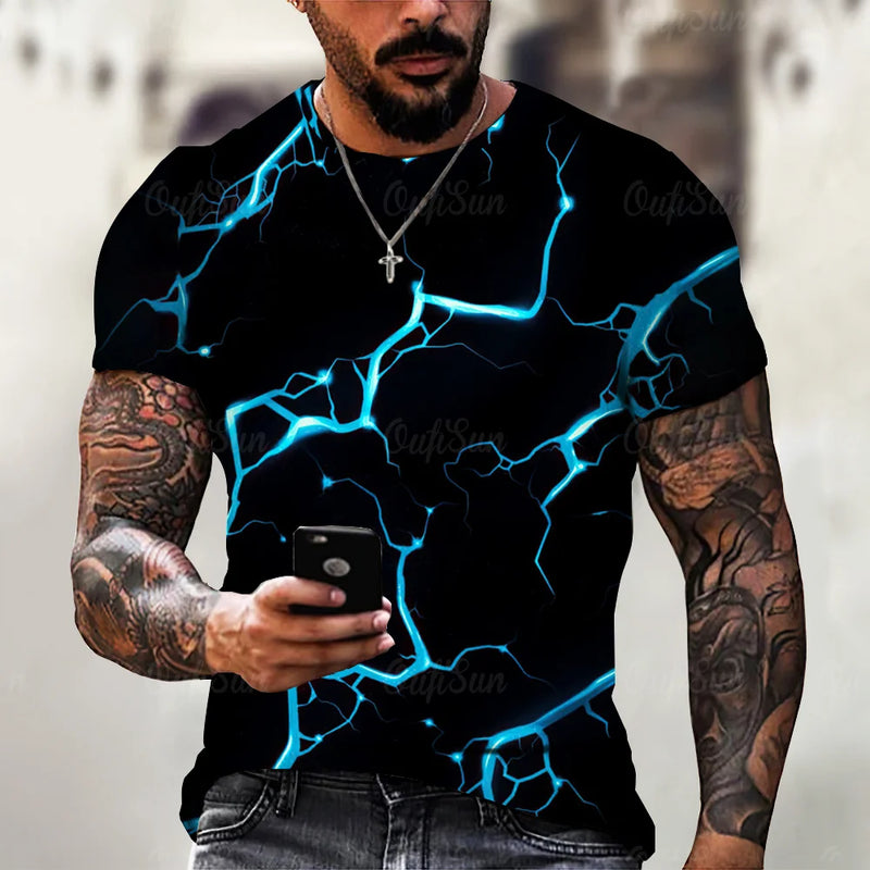 Camiseta Masculina 3D Lightning para Verão 2024: Estilo, Conforto e Exclusividade