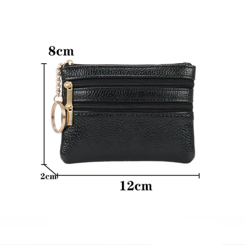 2025 Moda Feminina Carteira Clutch Três Zip Feminino Curto Pequena Bolsa de Moedas Novo Design de Marca Macio Mini Porta-Cartões Carteira Bolsa de Dinheiro