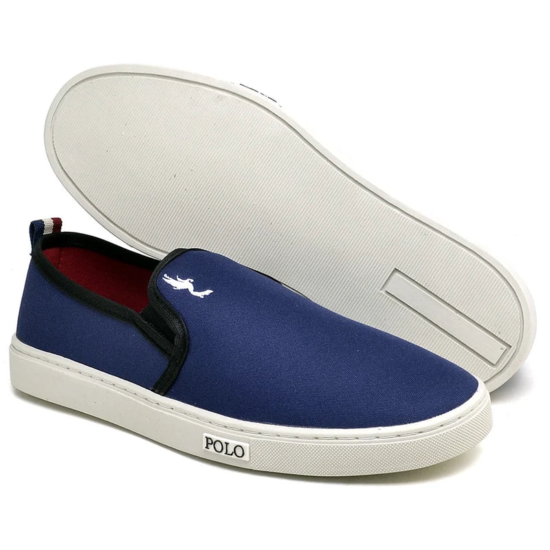 Polo Masculino Fashion Beach Slip on Blu Azul e Cinza 2 Tamanhos Emparelhados 37 a 46